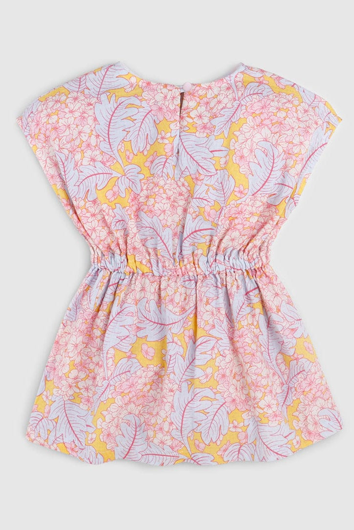 جينجرسنابس فستان منقوش نص كم رضع بناتي متعدد الألوان