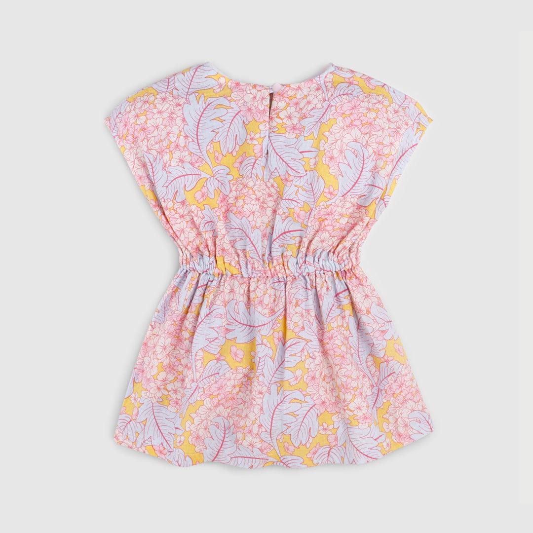 جينجرسنابس فستان منقوش نص كم رضع بناتي متعدد الألوان