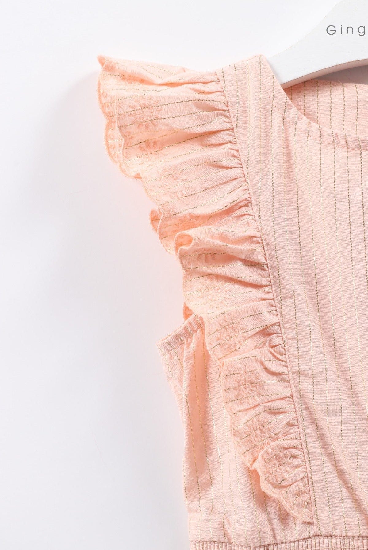 جينجرسنابس جمبسوت رضع بناتي مخطط بخصر مطاطي ذهب