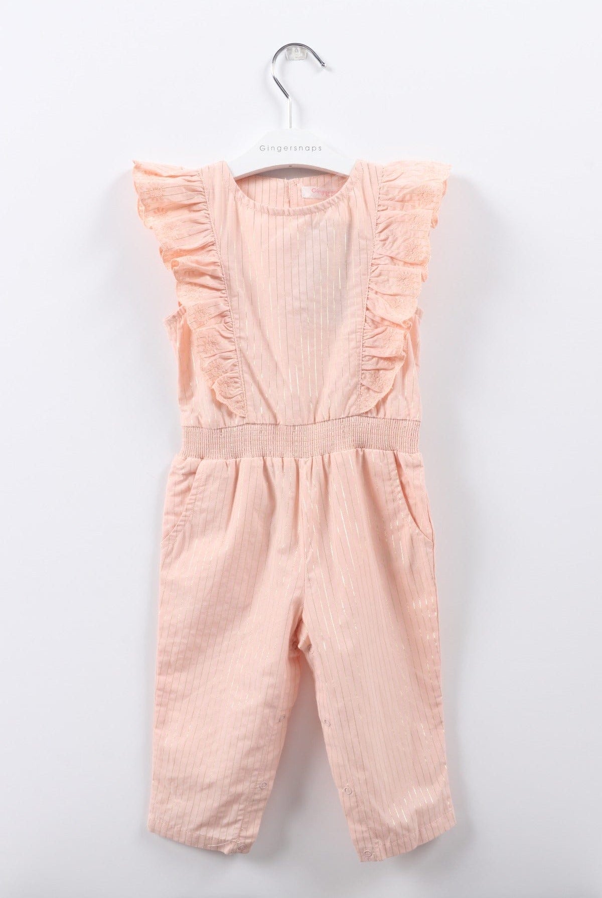 جينجرسنابس جمبسوت رضع بناتي مخطط بخصر مطاطي ذهب