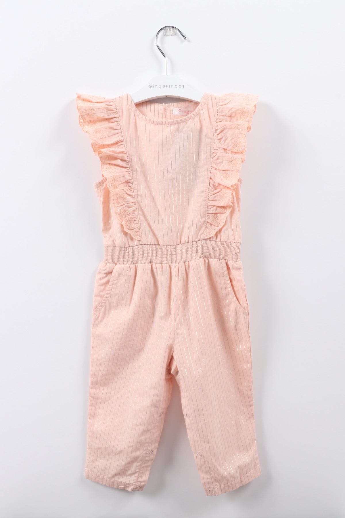 جينجرسنابس جمبسوت رضع بناتي مخطط بخصر مطاطي ذهب