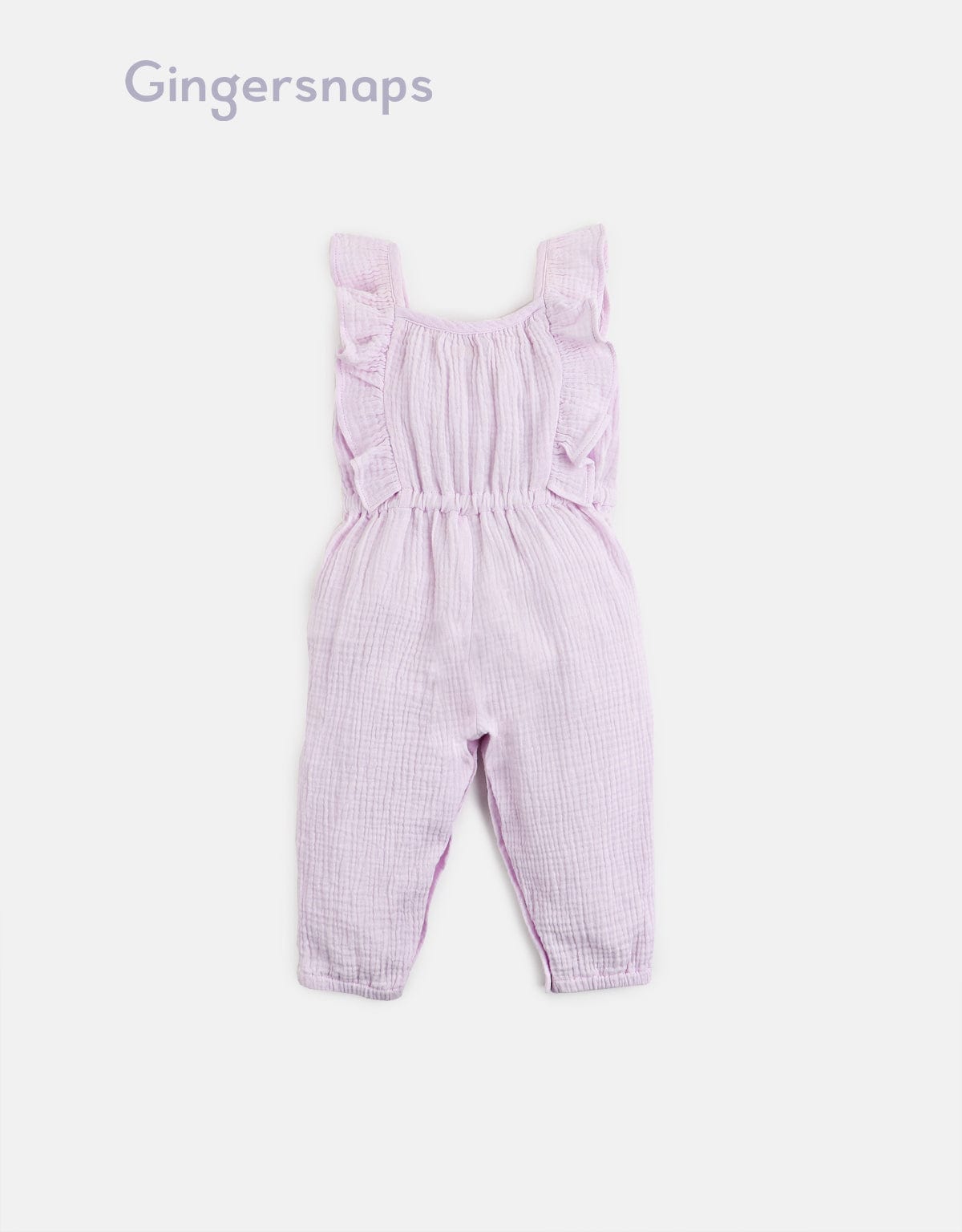 جينجرسنابس جمبسوت رضع بناتي اطفال صيفي بكشكشة علي الصدر لافندر فاتح