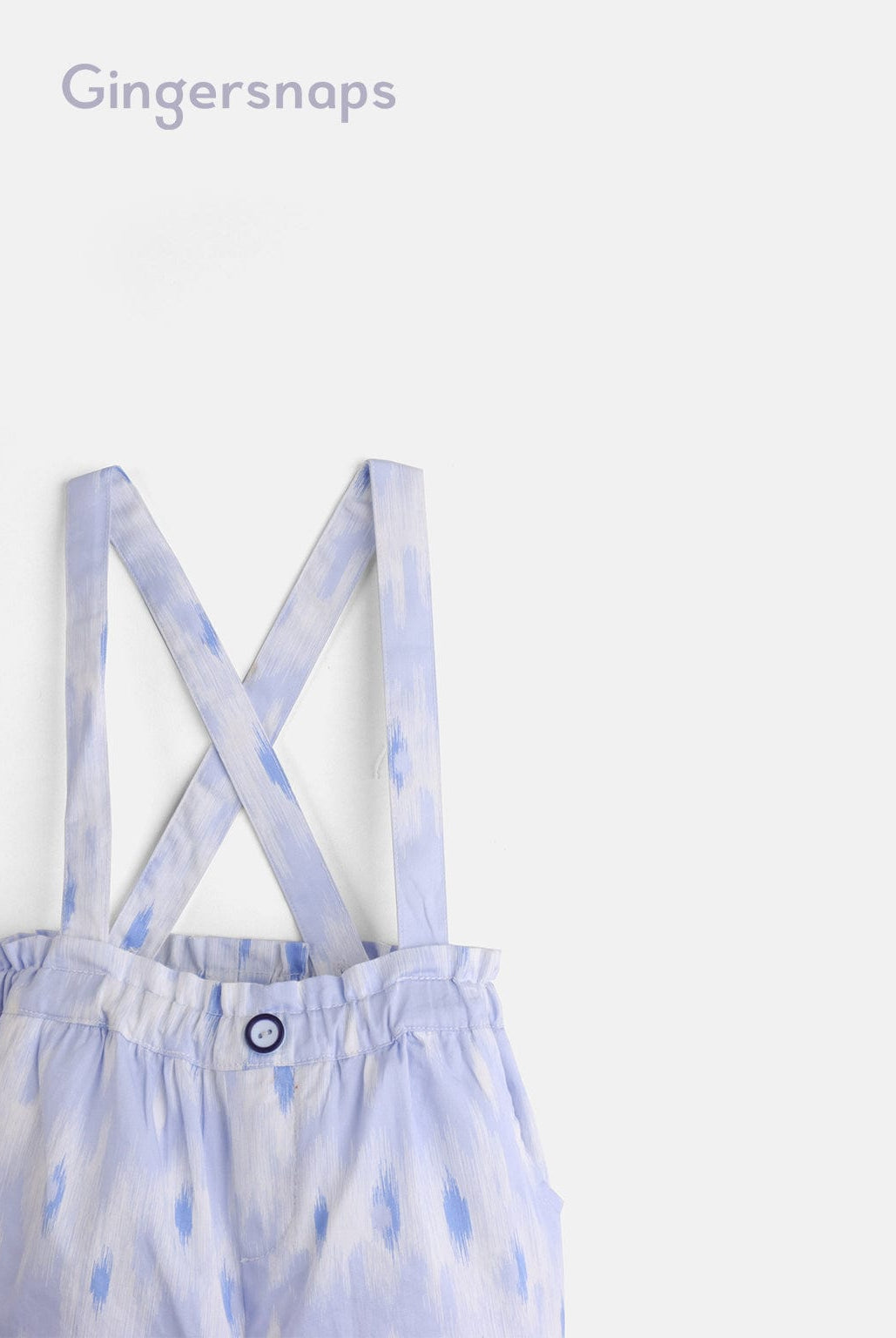 جينجرسنابس جمبسوت بناتي رضع منقوش بحمالات أزرق