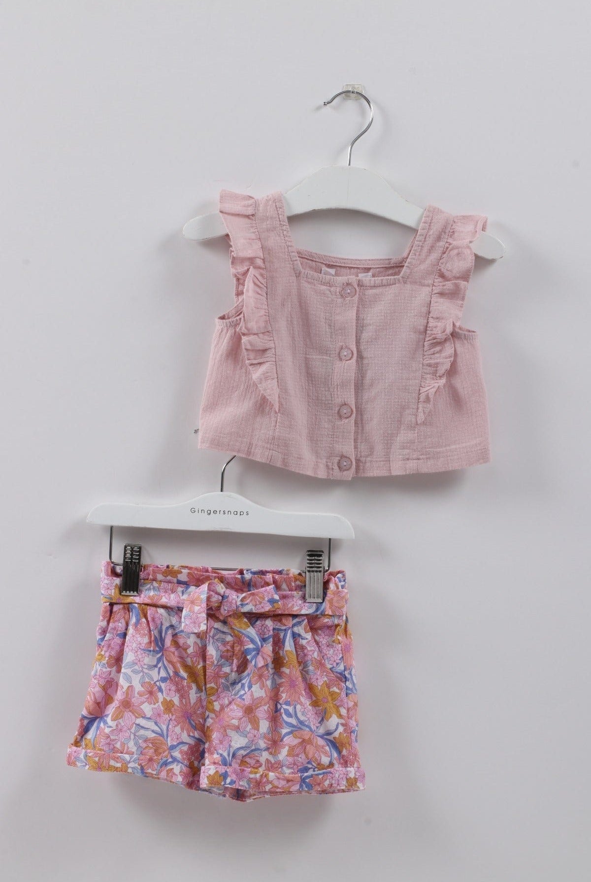 جينجرسنابس طقم رسمي بناتي بشورت مشجر متعدد الألوان