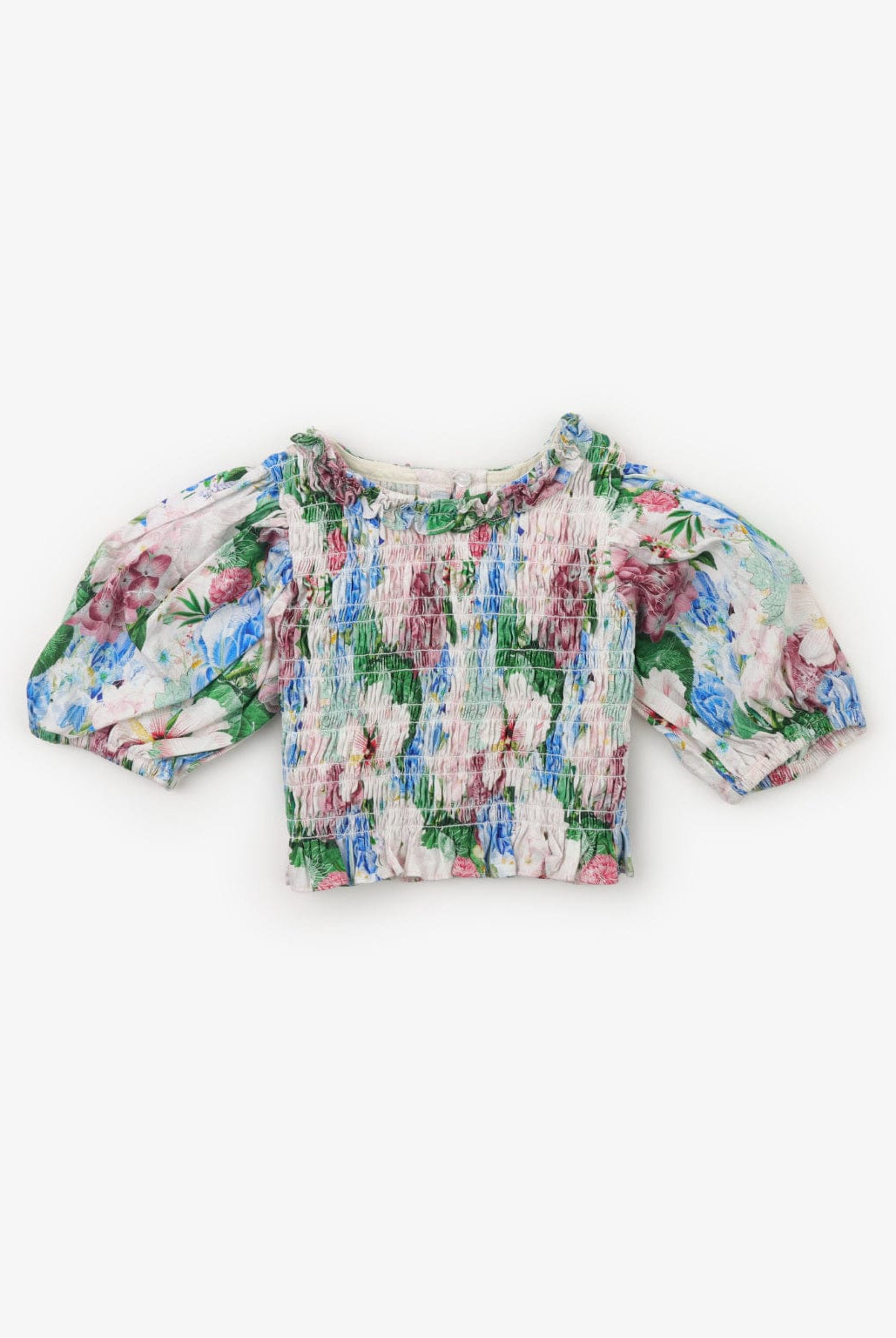 جينجرسنابس طقم قطعتين موردة شورت وبلوزة نص كم بف بناتي متعدد الألوان