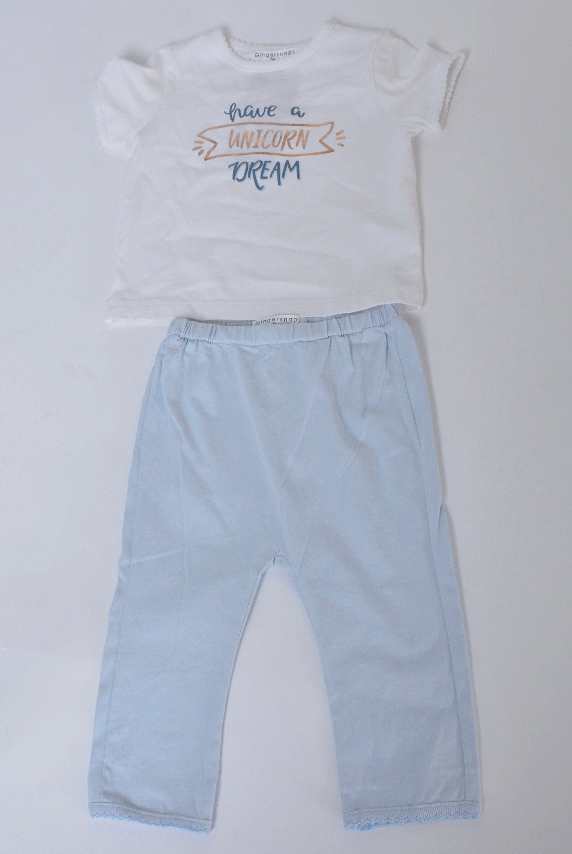 جينجرسنابس بيجامة نوم للفتايات الرضع بطبعة على الصدر ثلجي البياض