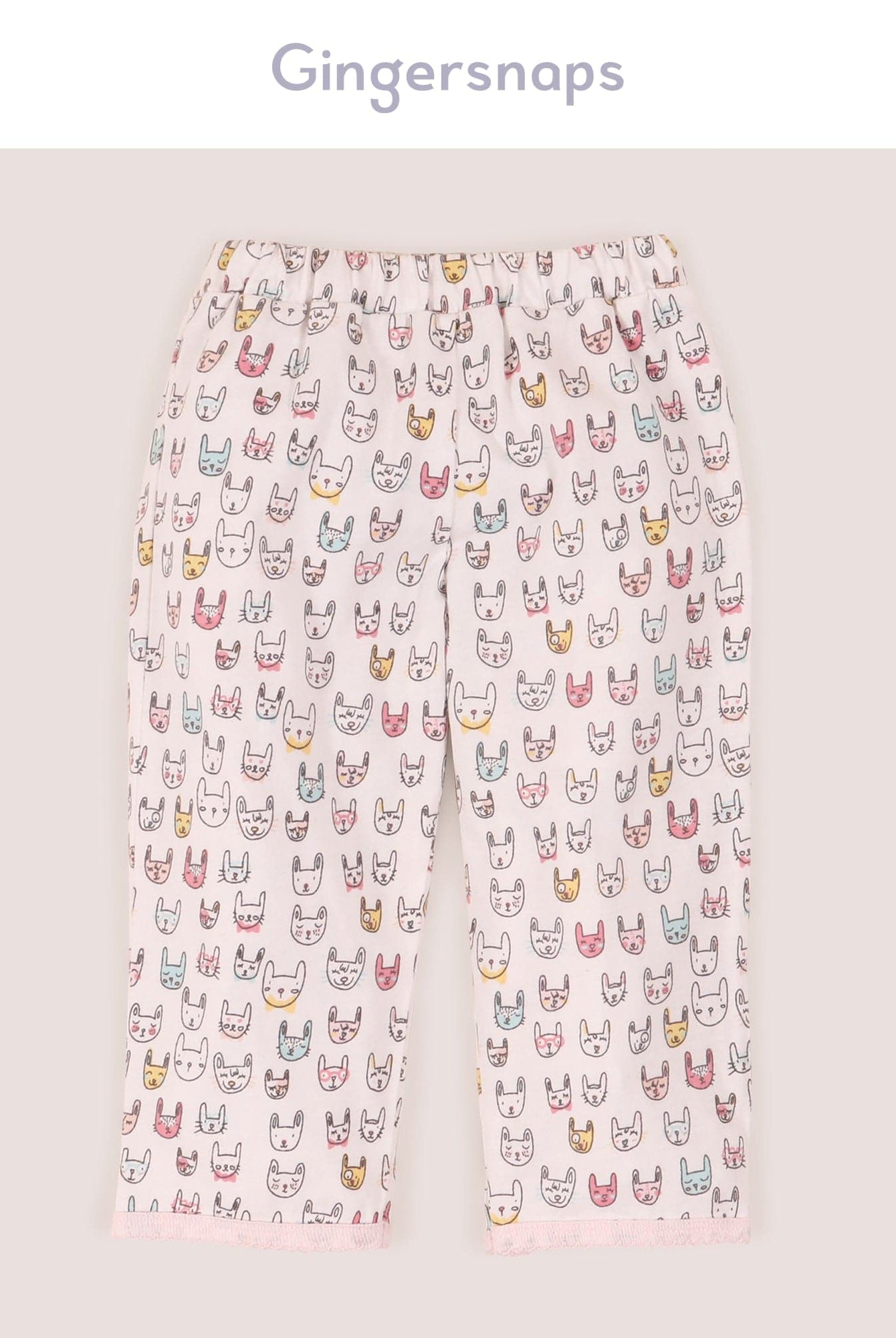 جينجرسنابس بيجامة ببلوزة مع بنطال رضع منقوشة نص كم بناتي متعدد الألوان