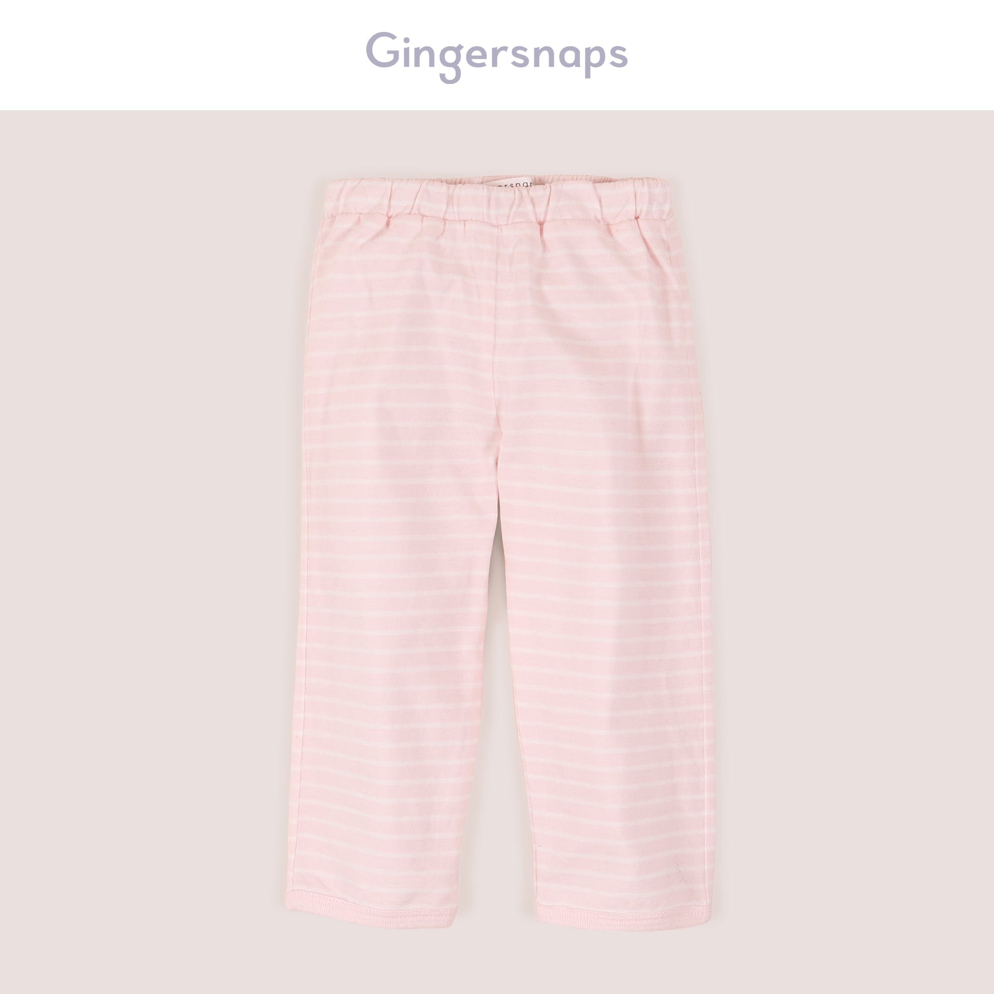 جينجرسنابس بيجامة بلوزة مع بنطال مواليد بناتي مع تطريز قطة على الجانب لؤلؤي