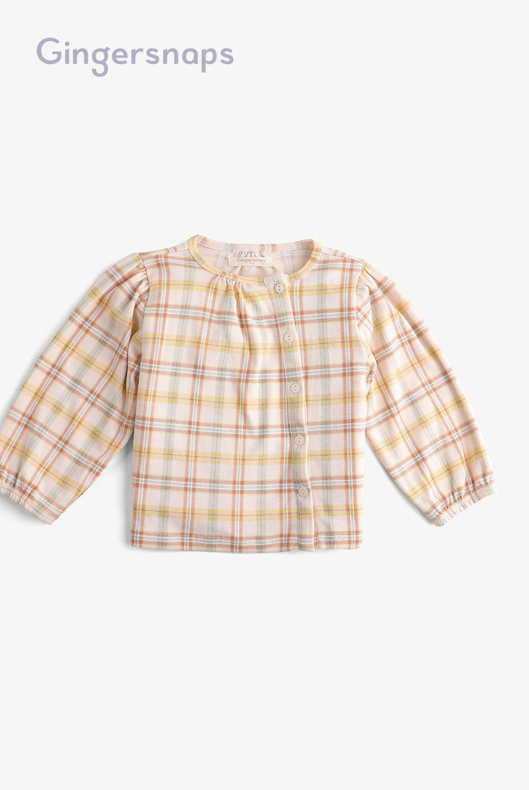 جينجرسنابس بيجامة نوم بناتي للرضع كاروهات بأزرار أمامية متعدد الألوان