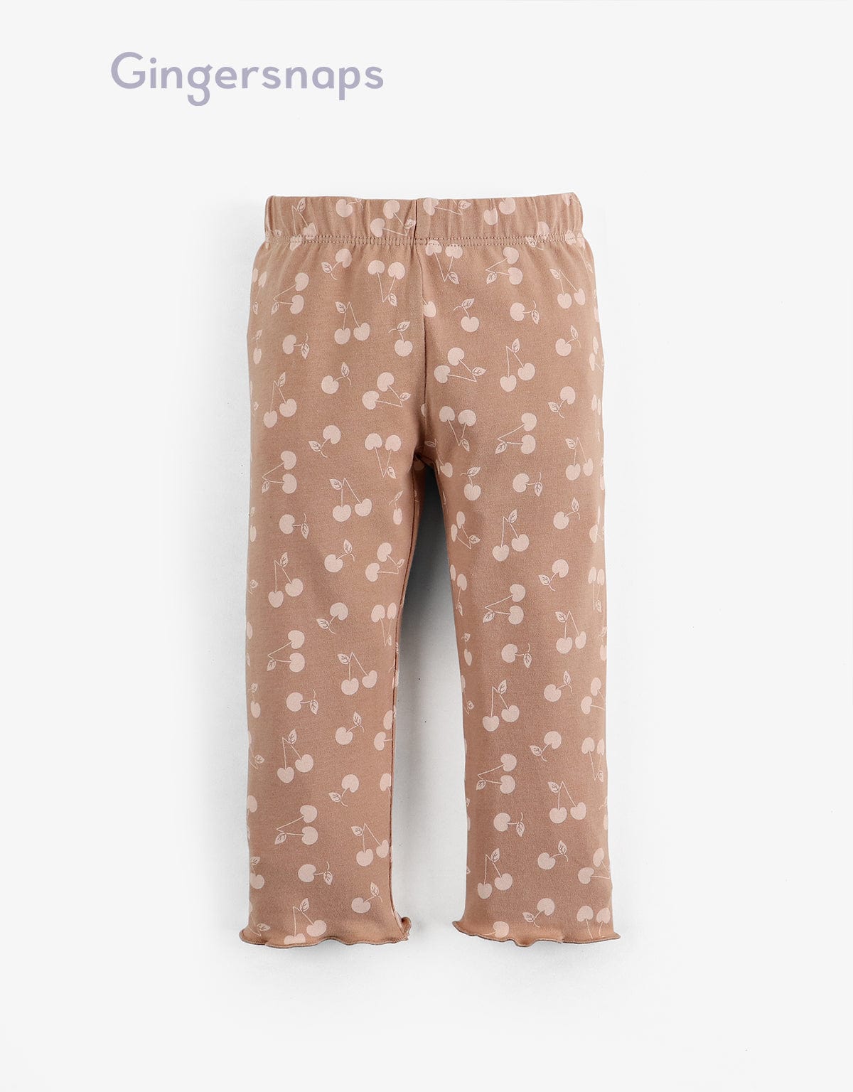 جينجرسنابس بنطلون ليقنز رضع بناتي بنمط كرز بني