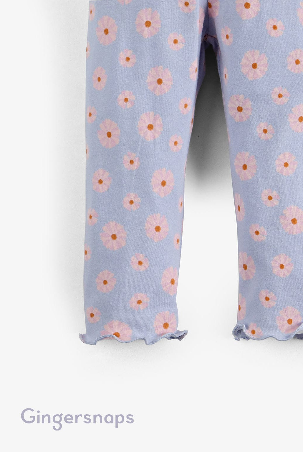 جينجرسنابس بنطلون ليقنز رضع بناتي بنمط ورد أزرق