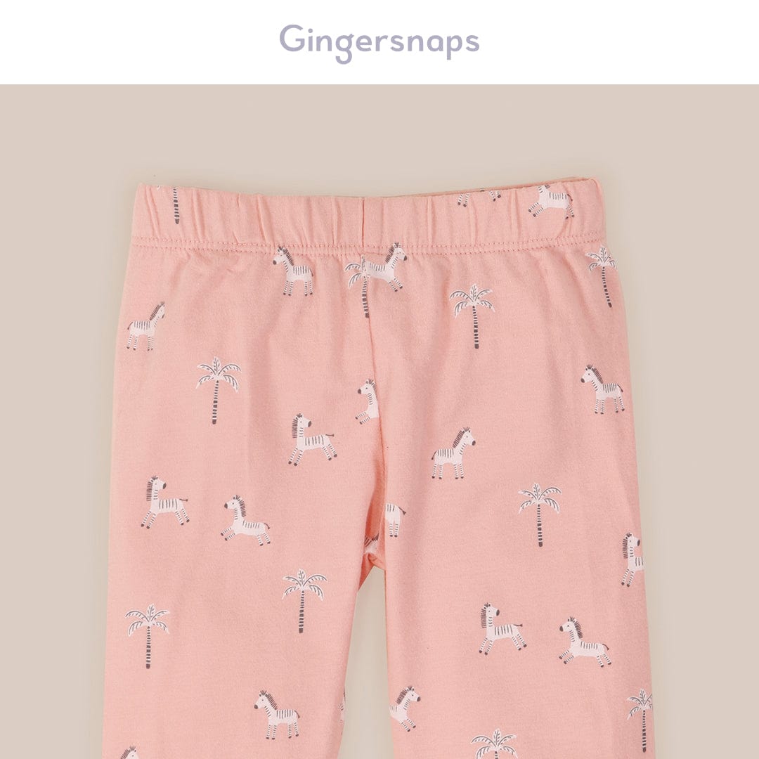 جينجرسنابس ليقنز رضع بناتي بنمط حمار وحشي أحمر بنفسجي