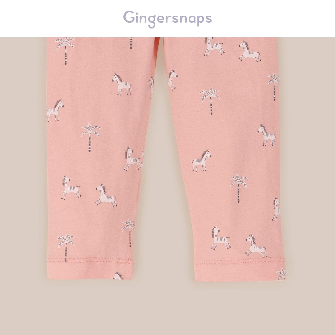 جينجرسنابس ليقنز رضع بناتي بنمط حمار وحشي أحمر بنفسجي