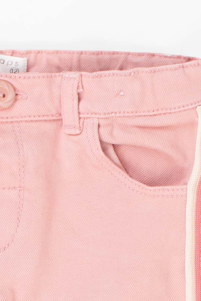 جينجرسنابس بنطلون رضع بخط جانبي طويل بناتي وردي تان