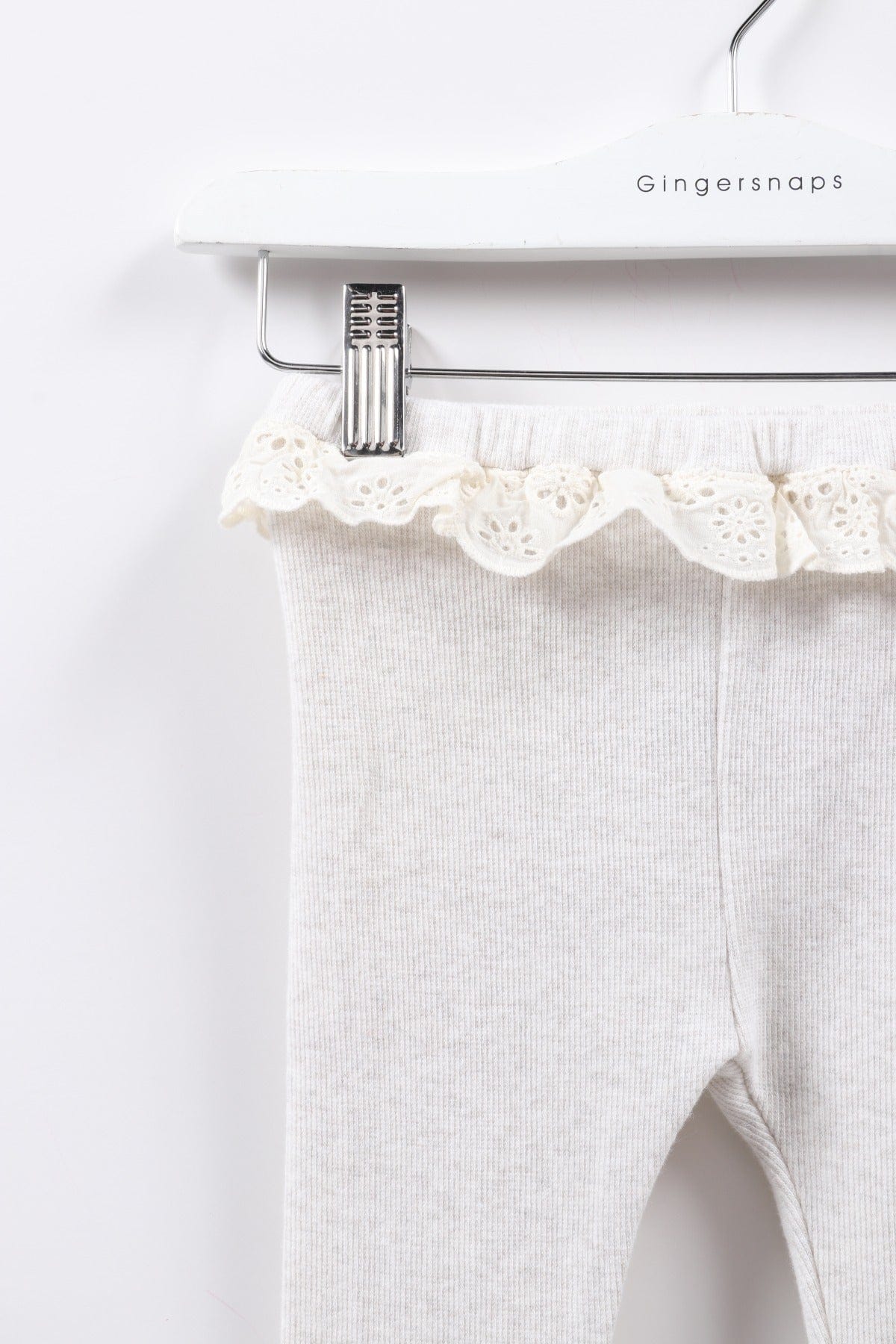 جينجرسنابس بنطلون بكرانيش وأستيك رضع بناتي رمادي