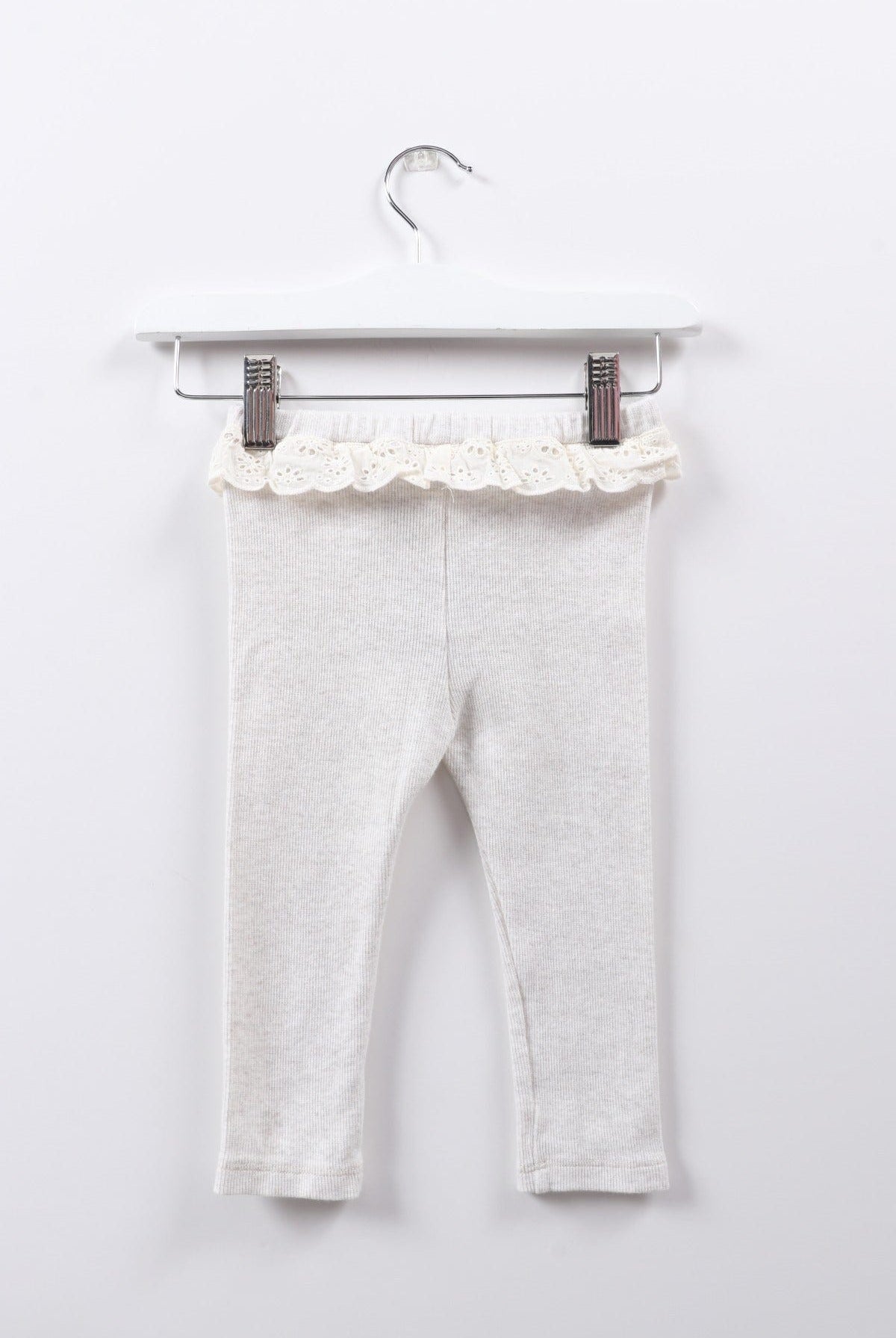 جينجرسنابس بنطلون بكرانيش وأستيك رضع بناتي رمادي