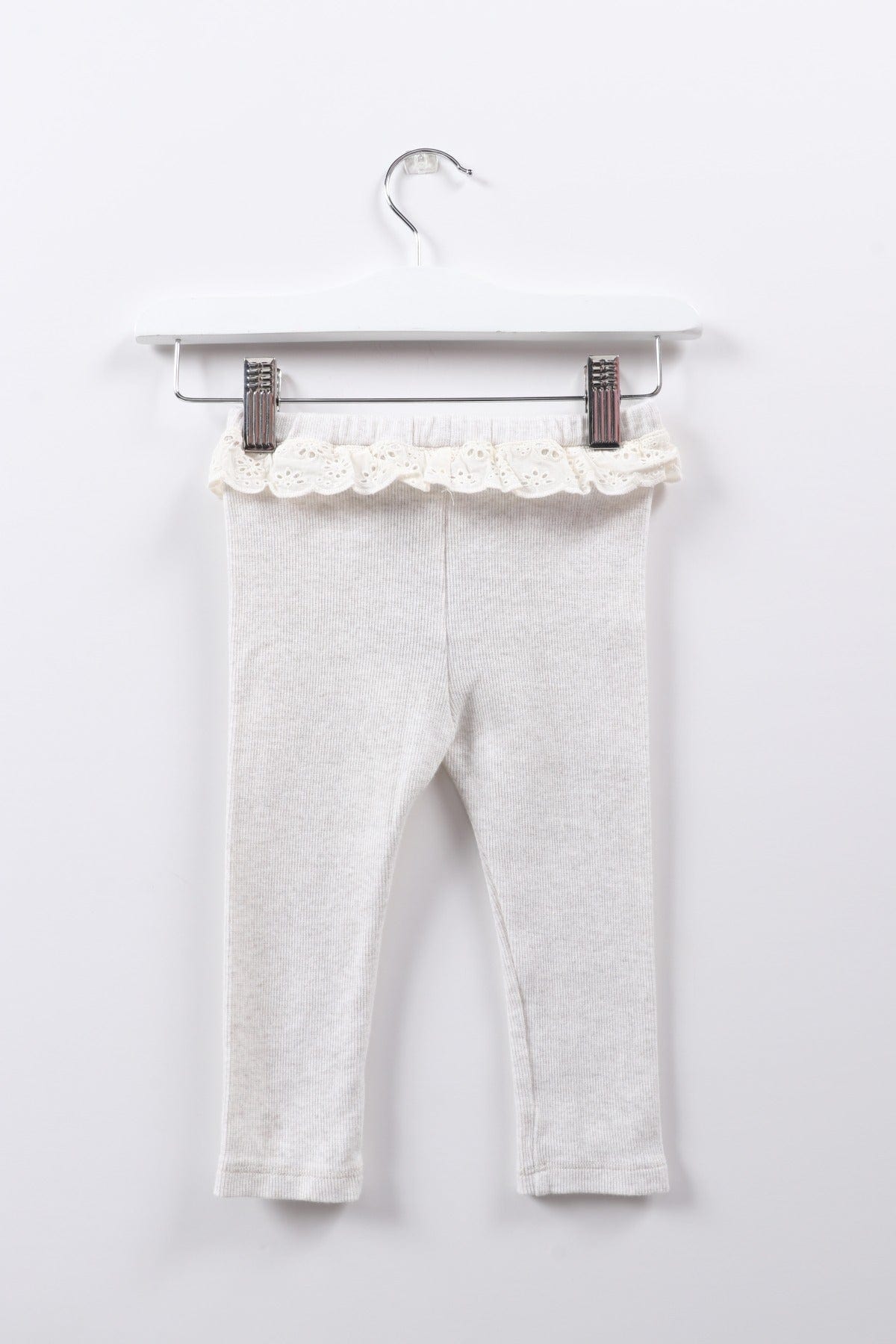 جينجرسنابس بنطلون بكرانيش وأستيك رضع بناتي رمادي