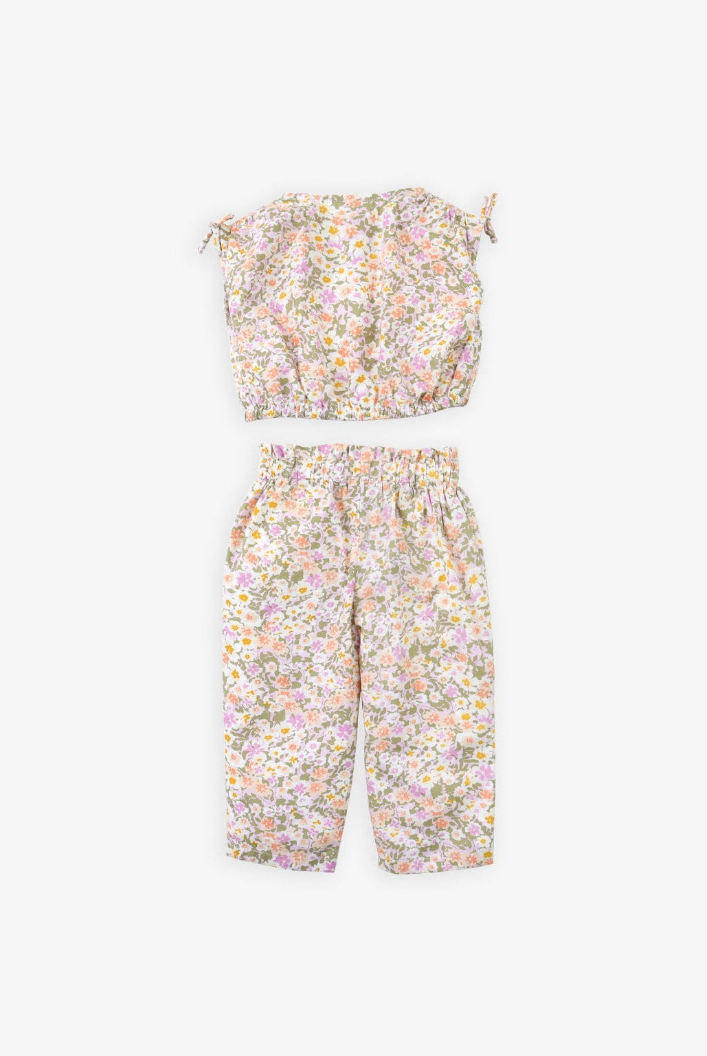 جينجرسنابس طقم مورد قطعتين بنطلون وبلوزة كم قصير بناتي متعدد الألوان