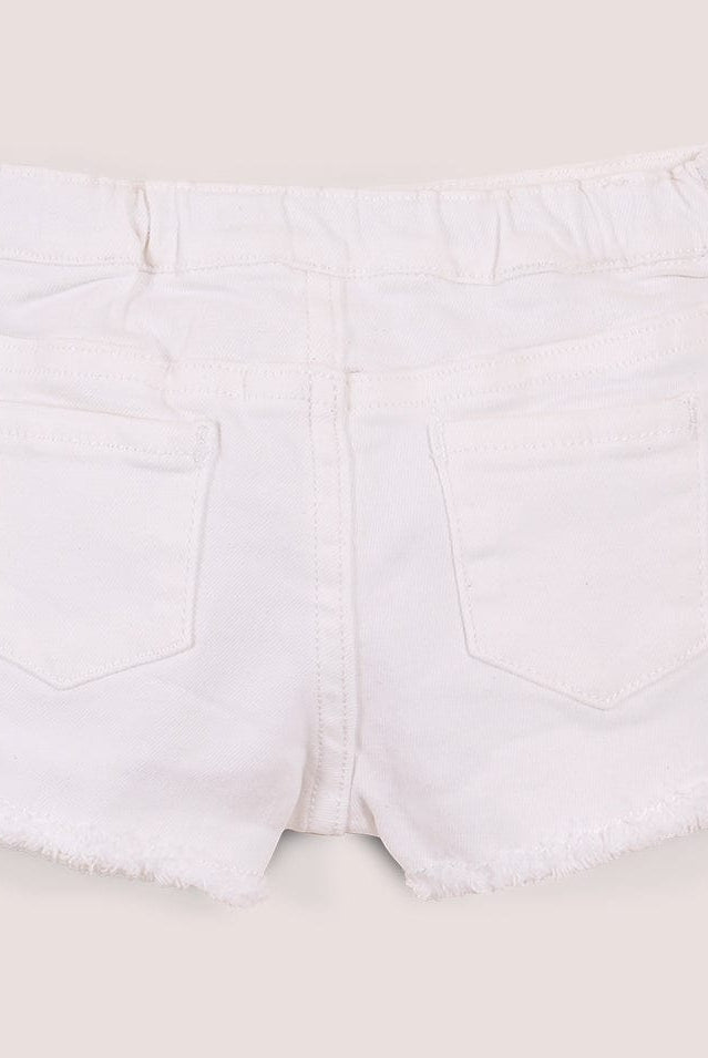 جينجرسنابس شورت بناتي للرضع سادة بجيوب من الخلف أوف وايت
