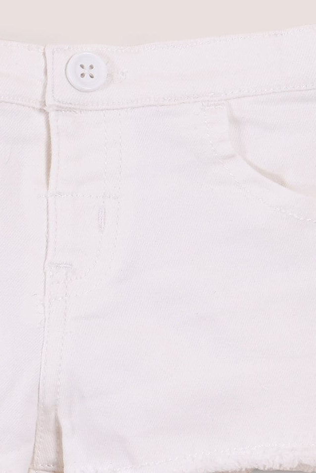 جينجرسنابس شورت بناتي للرضع سادة بجيوب من الخلف أوف وايت