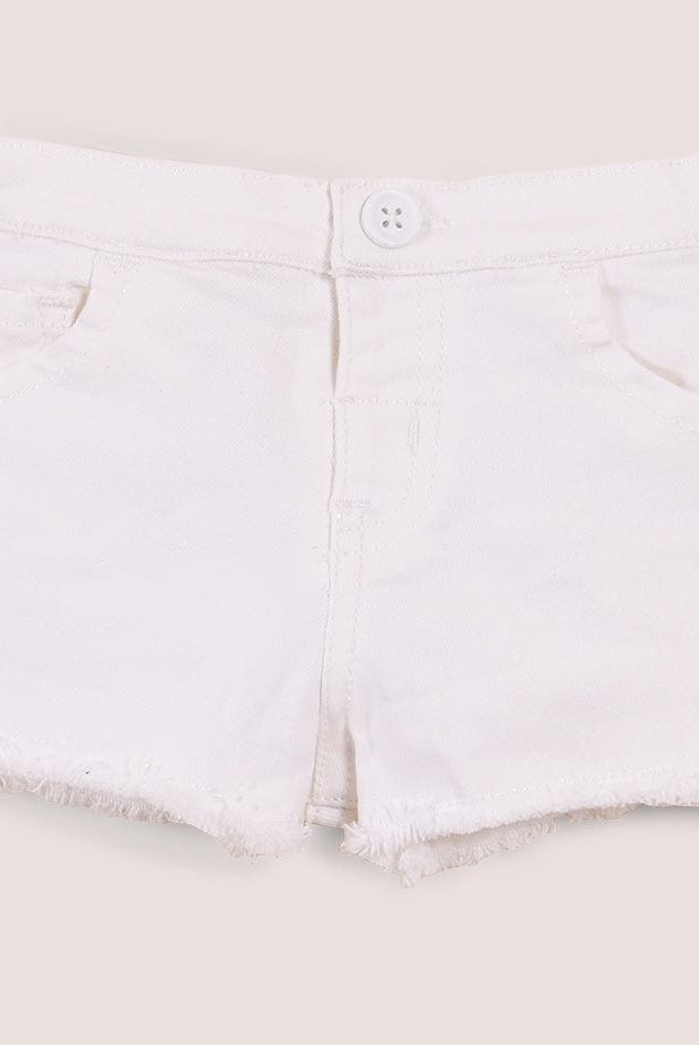 جينجرسنابس شورت بناتي للرضع سادة بجيوب من الخلف أوف وايت