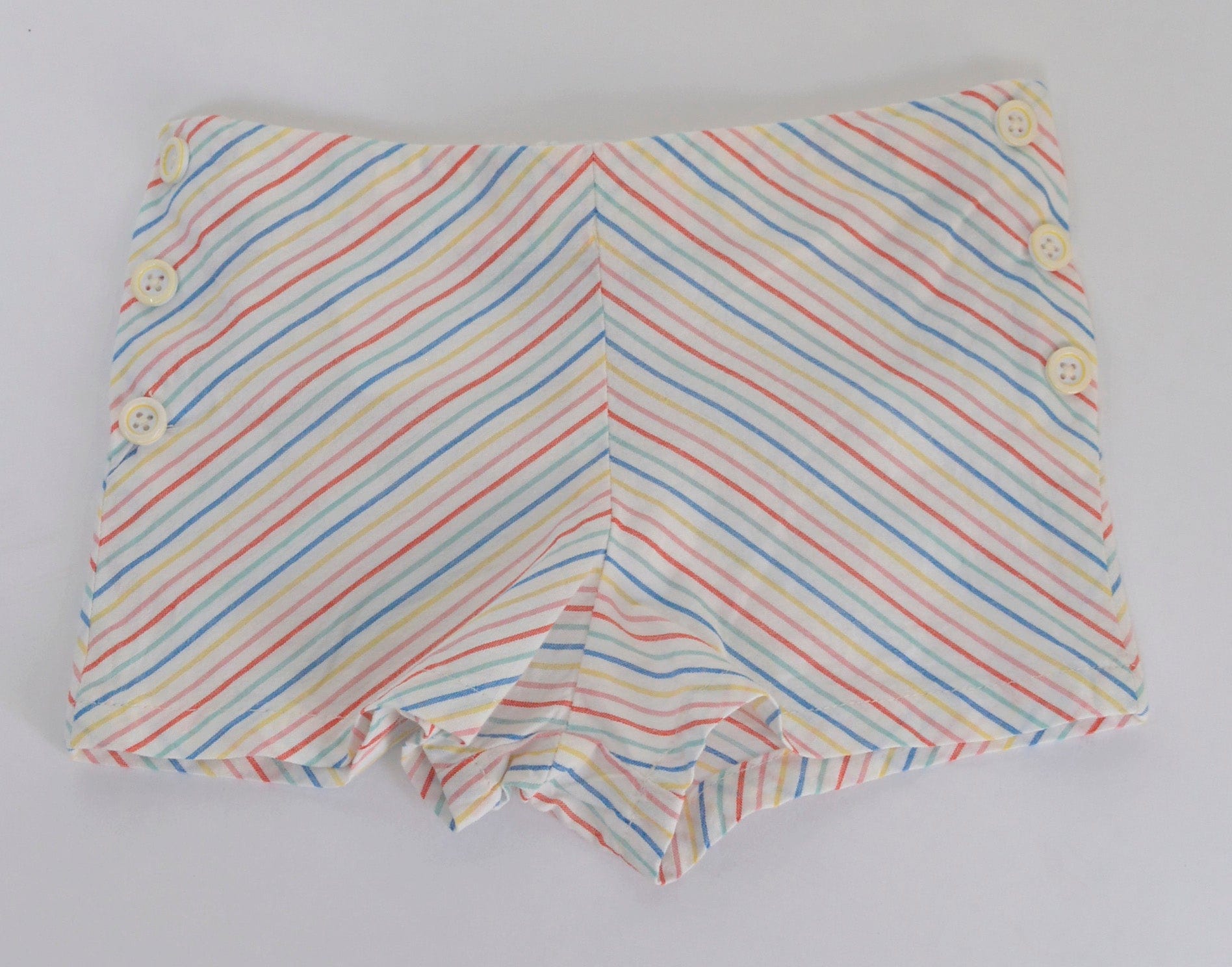 جينجرسنابس شورت مخطط بأزرار جانبية ملون رضع بناتي متعدد الألوان