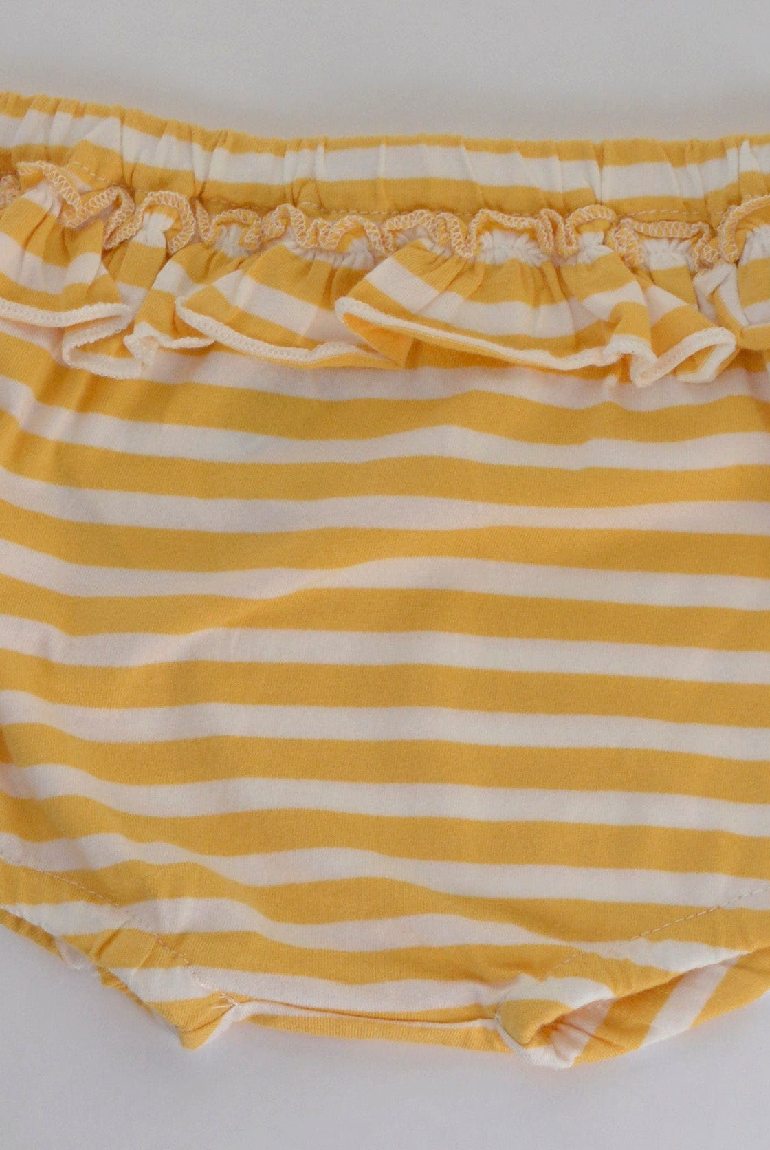 جينجرسنابس شورت مخطط بالعرض وكرانيش رضع بناتي أوكر/أوف وايت