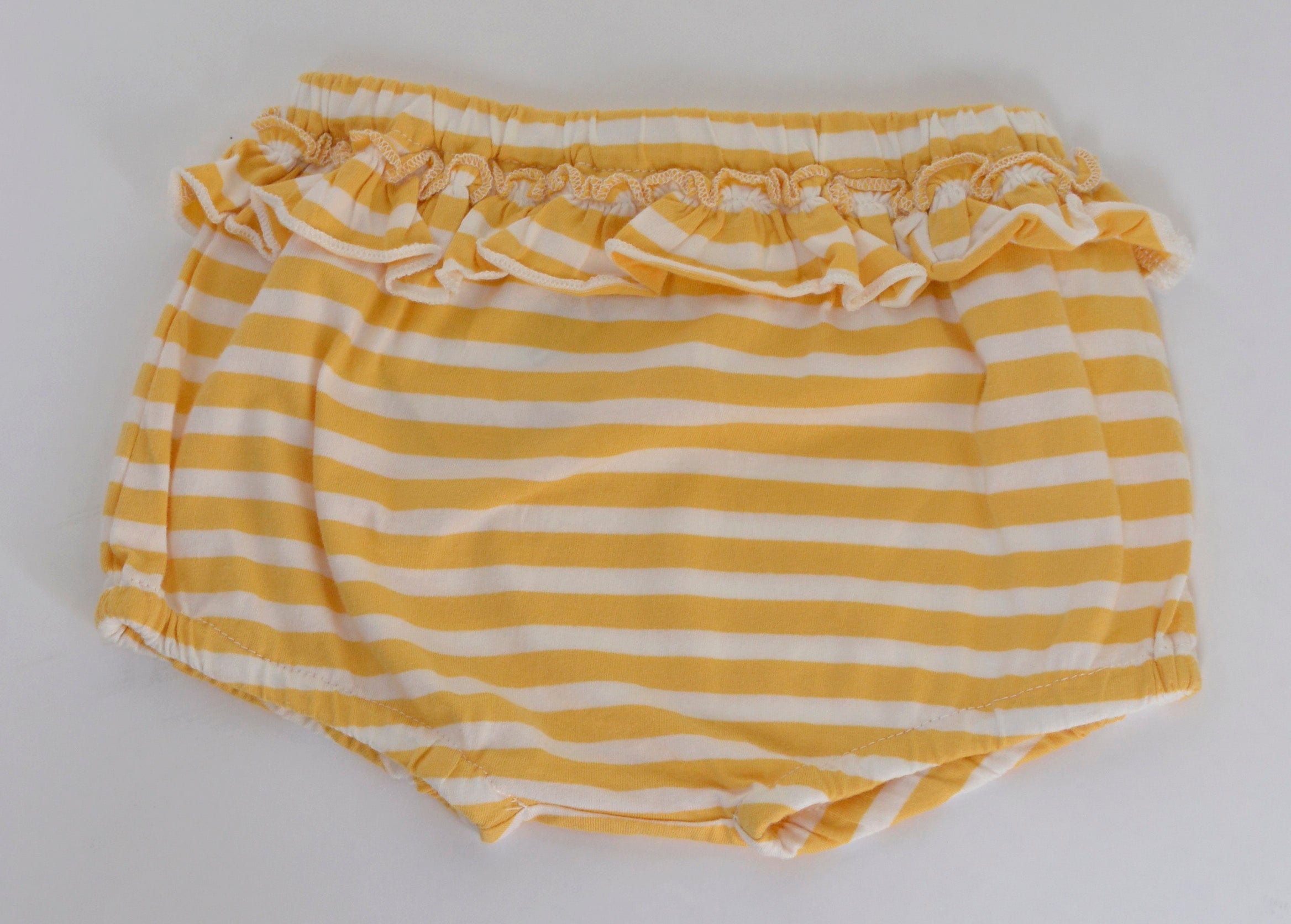 جينجرسنابس شورت مخطط بالعرض وكرانيش رضع بناتي أوكر/أوف وايت