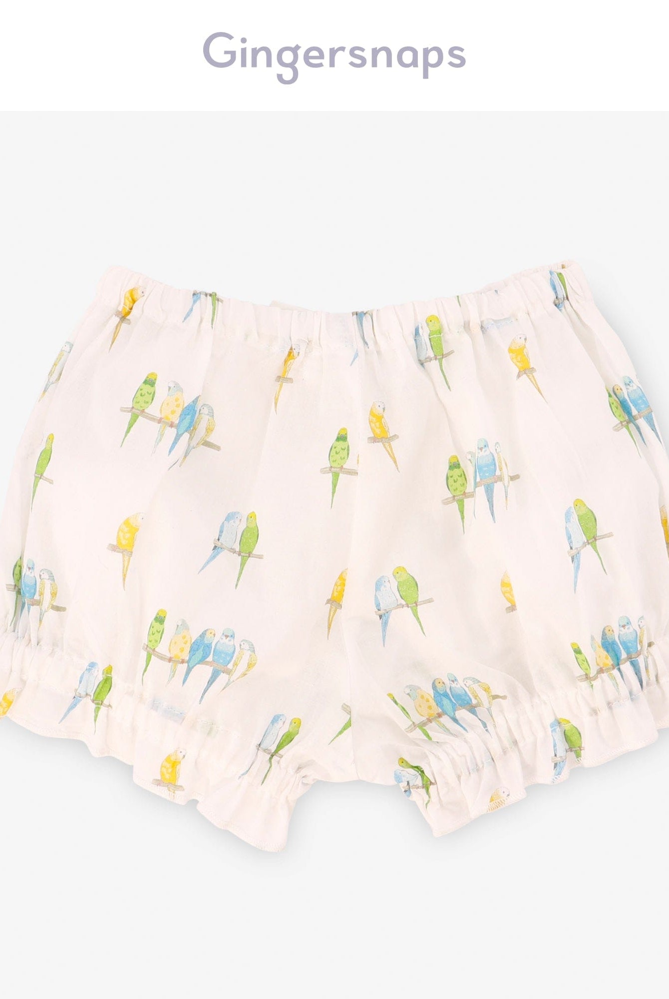 جينجرسنابس شورت بيبي بنات بنمط طيور متعدد الألوان