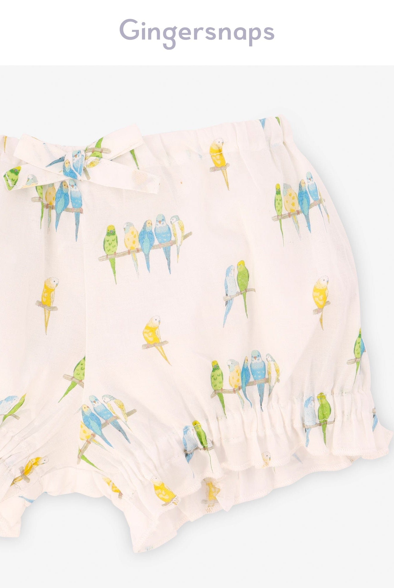 جينجرسنابس شورت بيبي بنات بنمط طيور متعدد الألوان