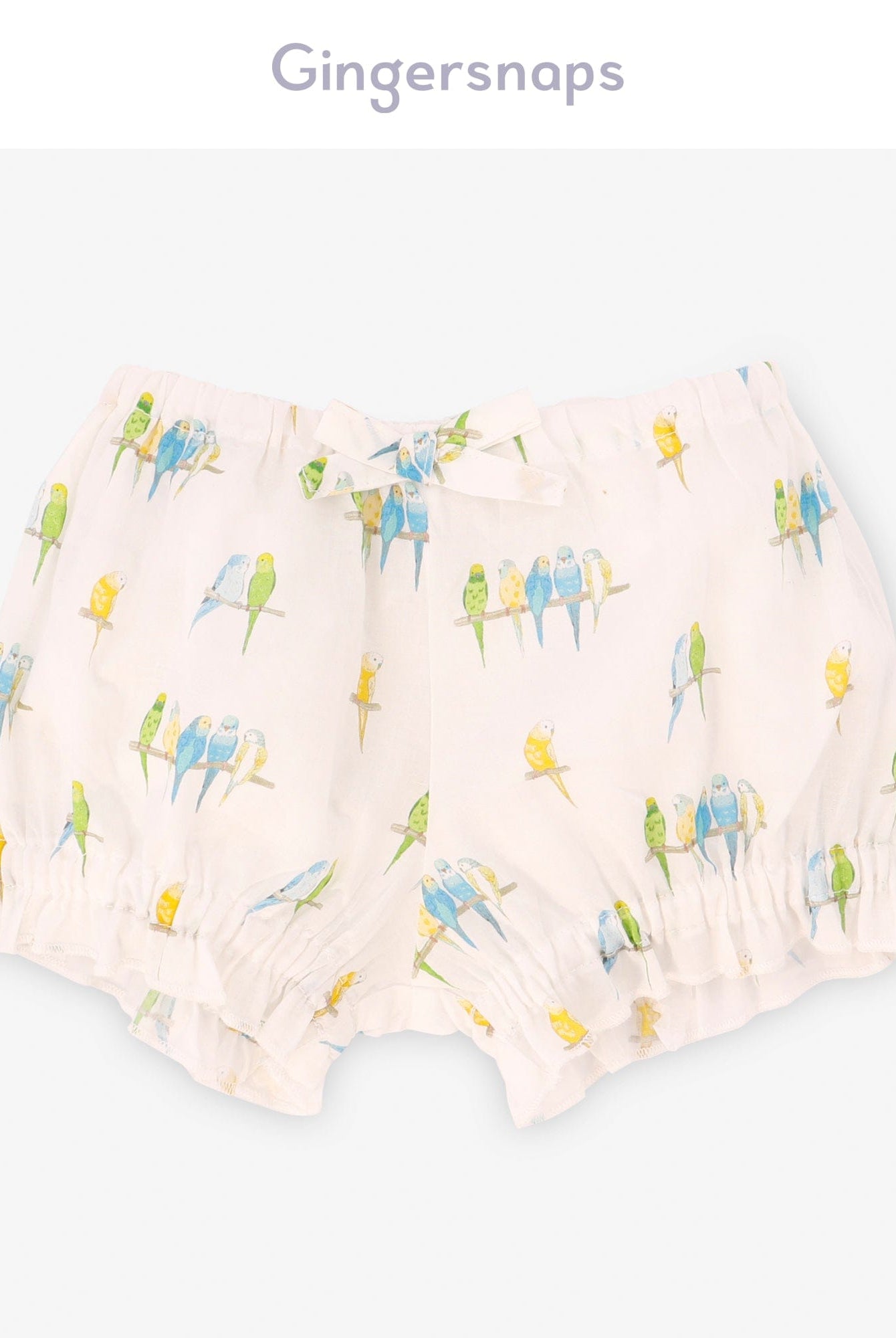 جينجرسنابس شورت بيبي بنات بنمط طيور متعدد الألوان