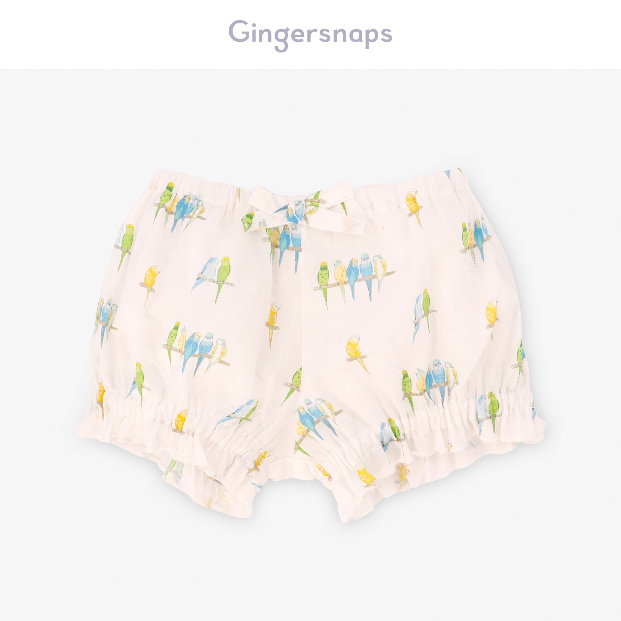 جينجرسنابس شورت بيبي بنات بنمط طيور متعدد الألوان
