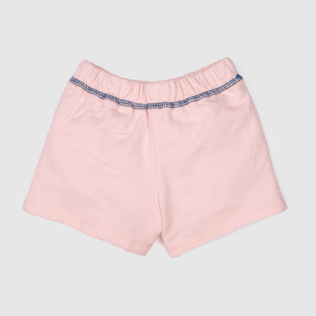 جينجرسنابس شورت رضع بناتي بجيوب أمامية بتطريز خفيف وردي