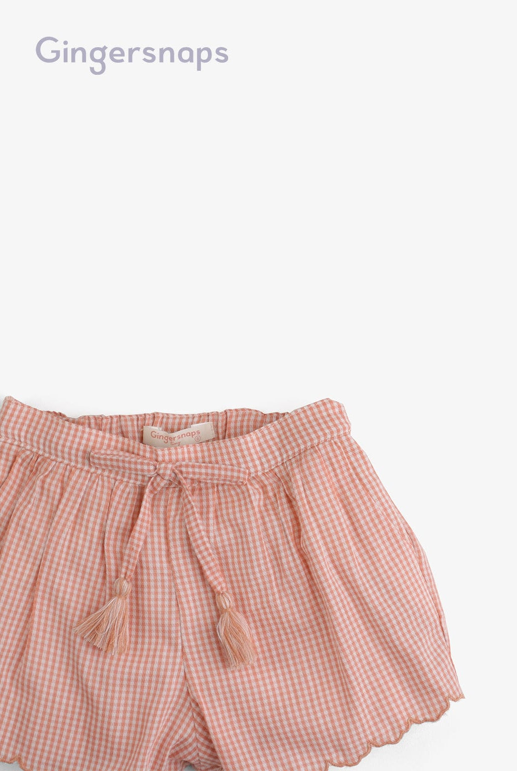 جينجرسنابس شورت مربعات قصير برباط بناتي برتقالي