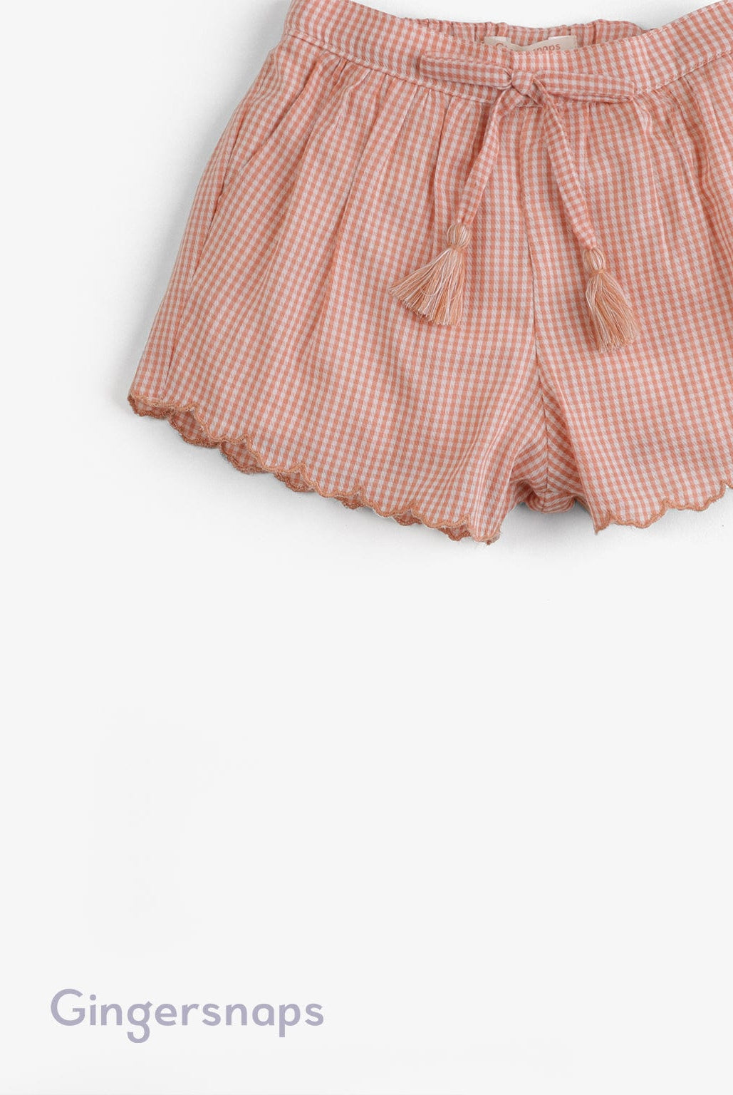 جينجرسنابس شورت مربعات قصير برباط بناتي برتقالي