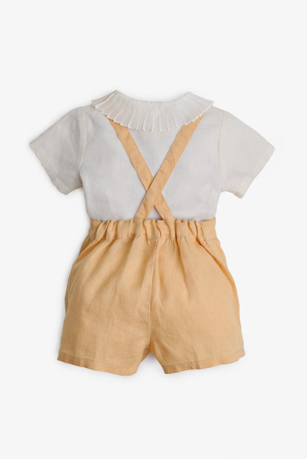 جينجرسنابس طقم بناتي اطفال بشورت وحمالات بني