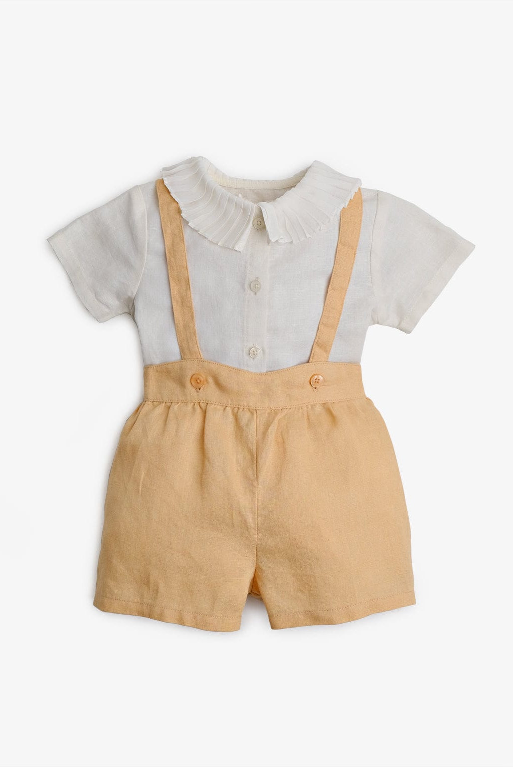 جينجرسنابس طقم بناتي اطفال بشورت وحمالات بني