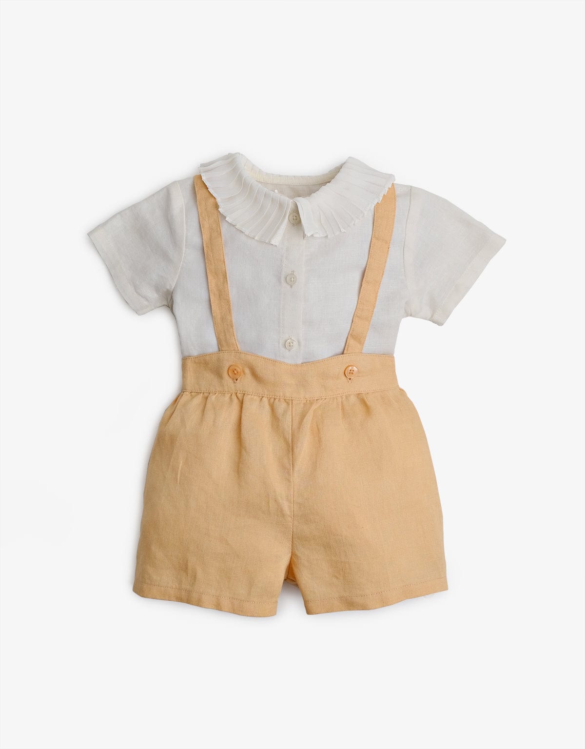 جينجرسنابس طقم بناتي اطفال بشورت وحمالات بني