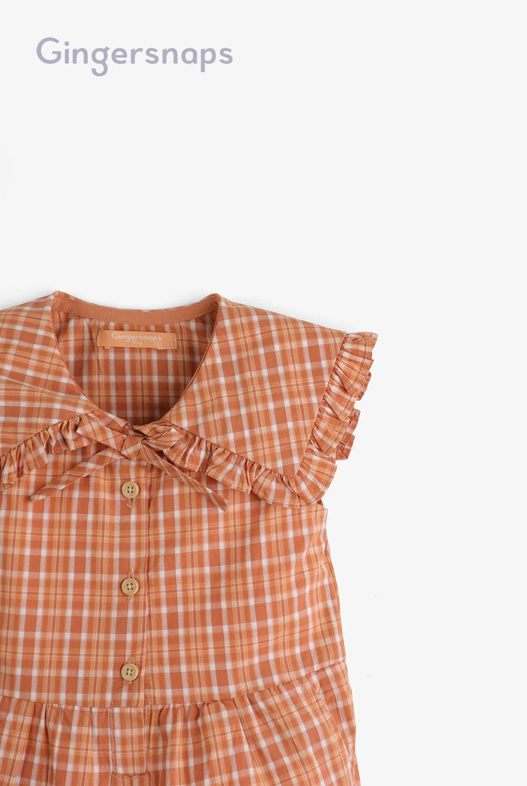 جينجرسنابس جمبسوت بناتي مربعات بأزرار أمامية بني