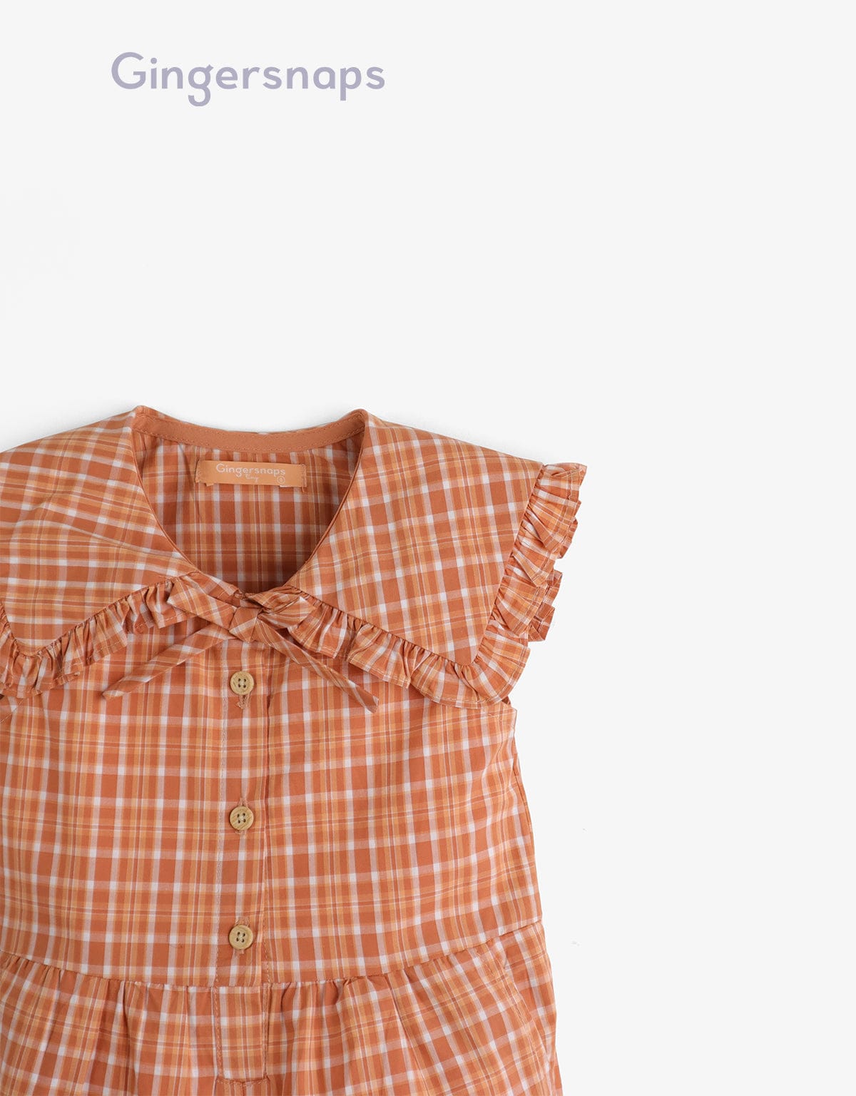 جينجرسنابس جمبسوت بناتي مربعات بأزرار أمامية بني