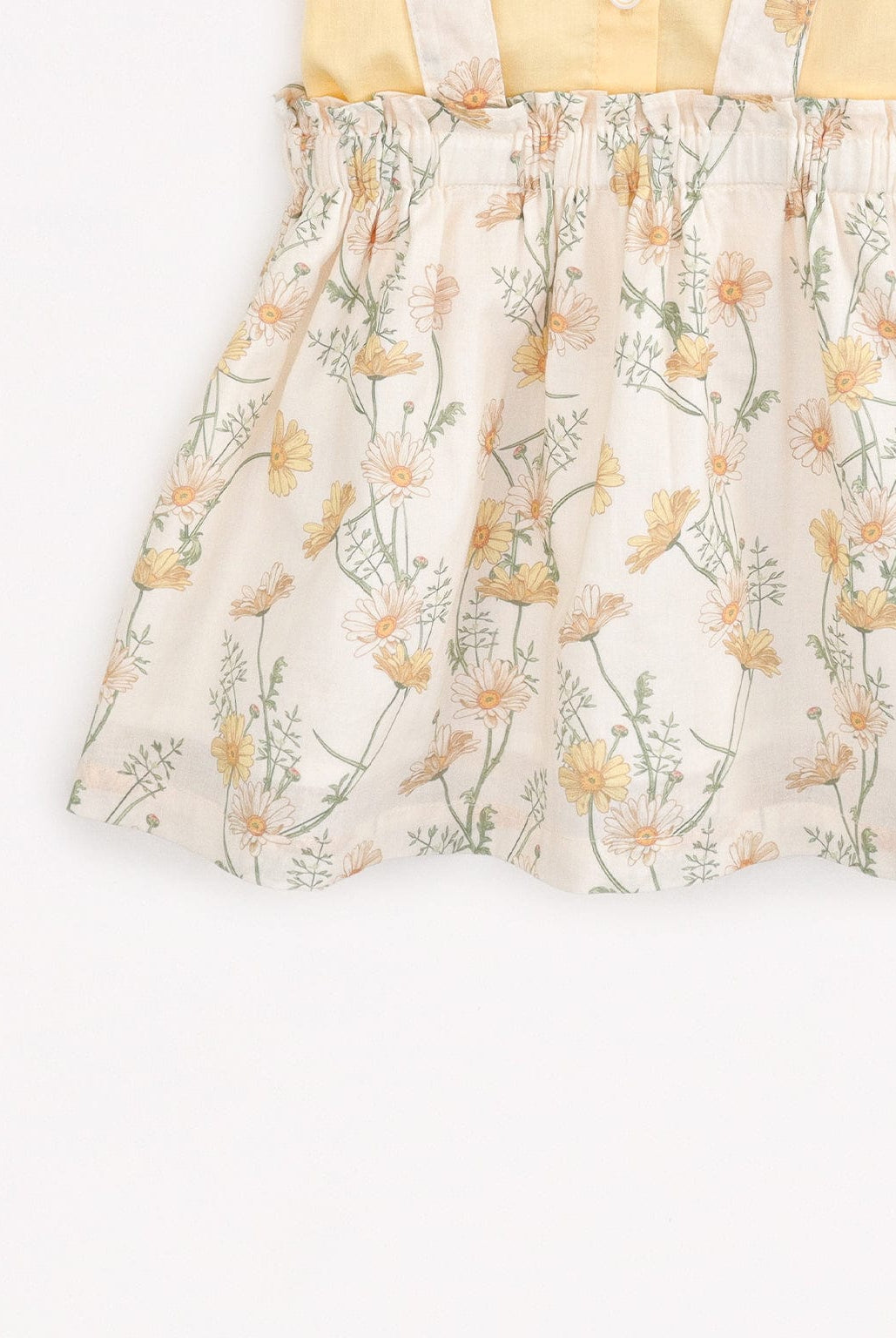 جينجرسنابس طقم بنات بحمالات بكرانيش للرضع أصفر