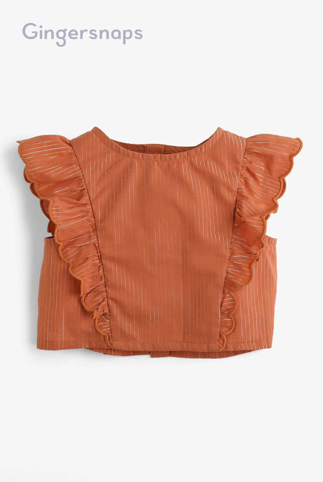 جينجرسنابس طقم بناتي قطعتين توب وتنورة بني