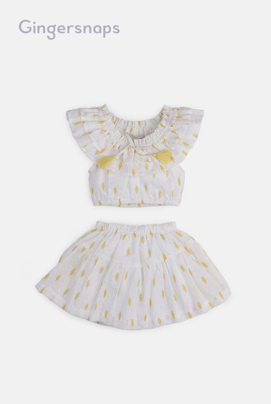 جينجرسنابس طقم بناتي قطعتين منقط توب وتنورة متعدد الألوان