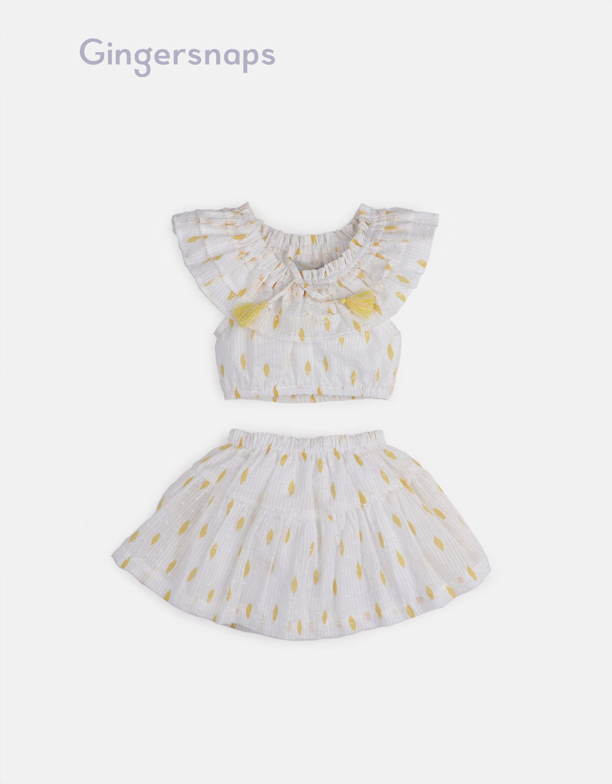 جينجرسنابس طقم بناتي قطعتين منقط توب وتنورة متعدد الألوان