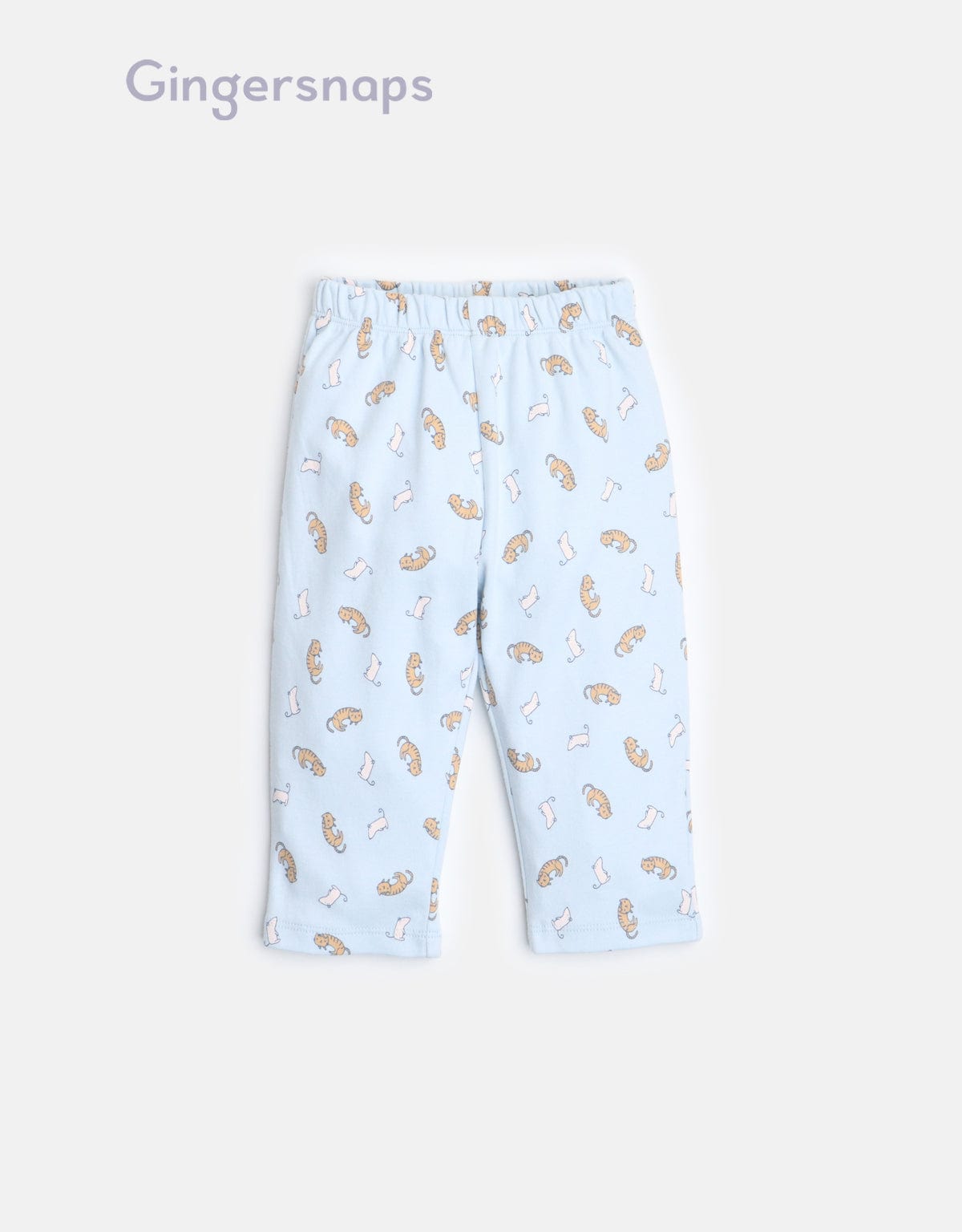 جينجرسنابس بيجامة نوم رضع بناتي بطبعة قطط بفيونكة على الرقبة أزرق