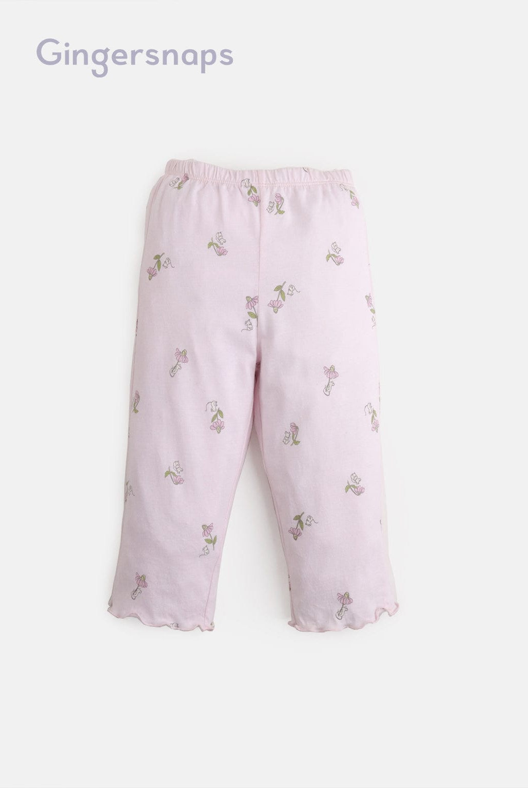 جينجرسنابس طقم بنطلون وبلوزة منقوش بناتي أطفال وردي