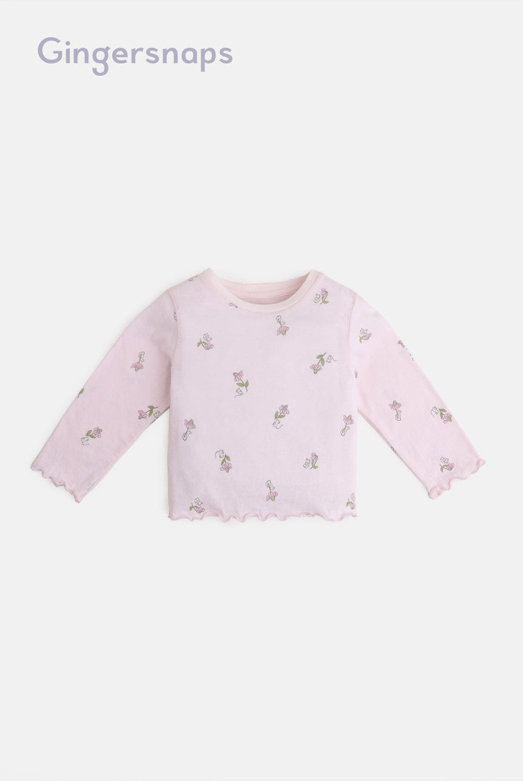 جينجرسنابس طقم بنطلون وبلوزة منقوش بناتي أطفال وردي