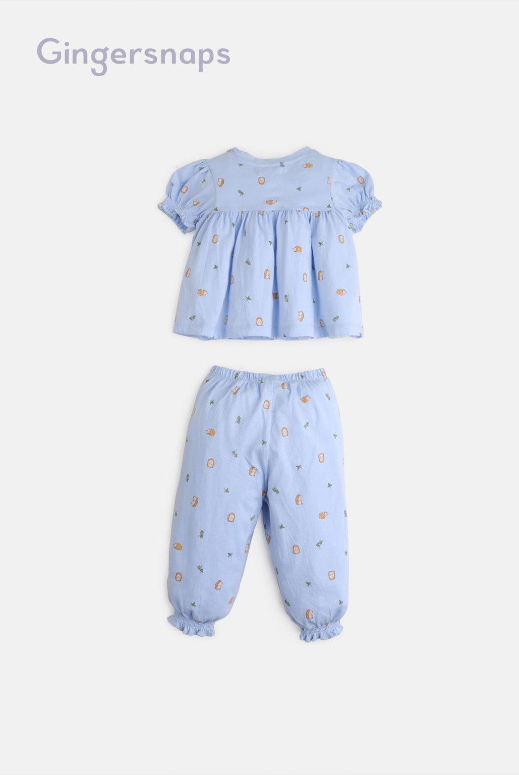 جينجرسنابس طقم أطفال بناتي منقوش بنطلون وبلوزة أزرق