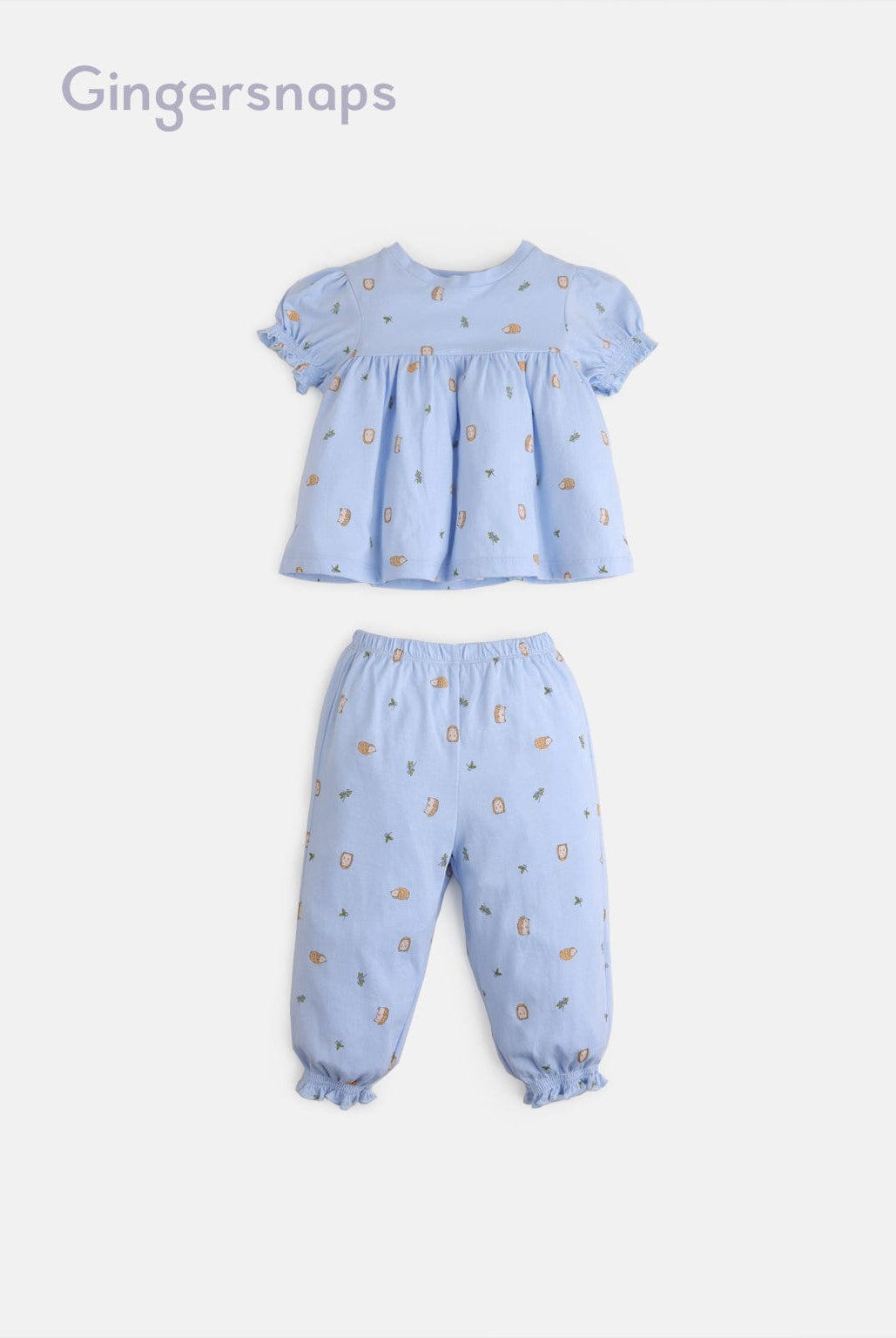 جينجرسنابس طقم أطفال بناتي منقوش بنطلون وبلوزة أزرق