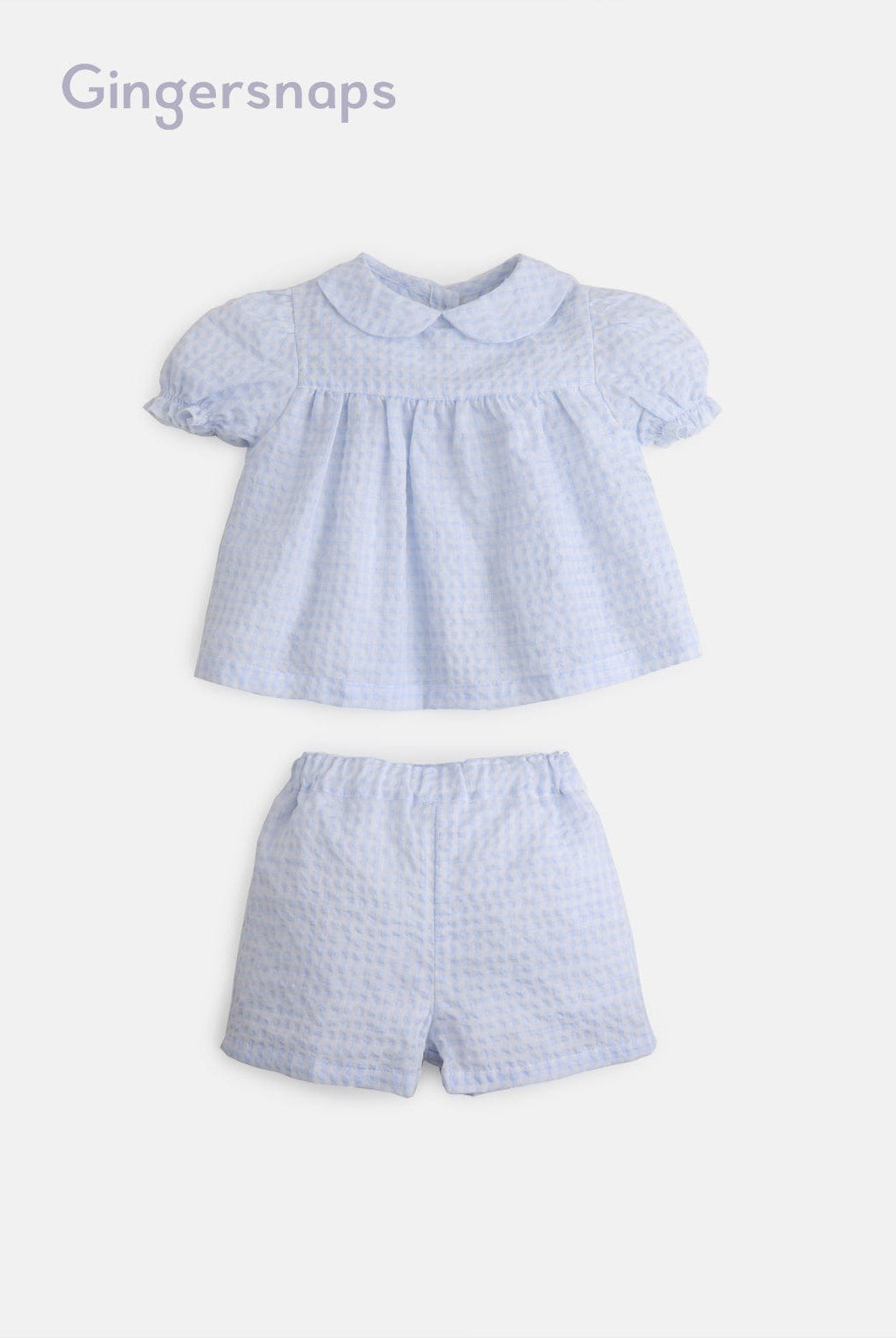 جينجرسنابس طقم أطفال بناتي قطعتين شورت وبلوزة أزرق
